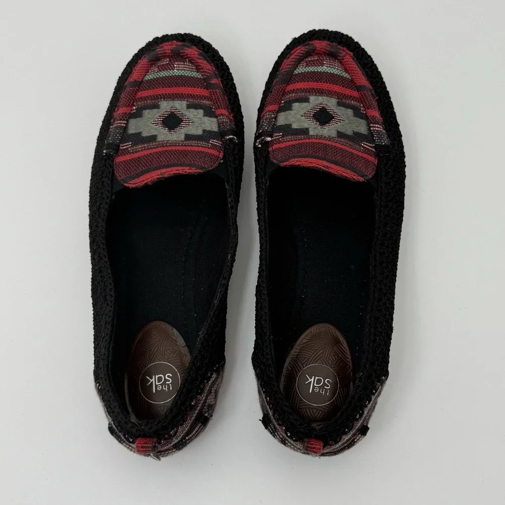 The Sak Slip On Loafer Crochet Driving Moccasins Crochet Multicolor Aztec US 8.5